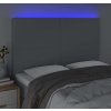 Čelo postele s LED 144x5x118/128 cm textil [3122143] (Barva Tmavě šedá)