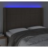 Čelo postele s LED 147 x 16 x 118/128 cm textil [3124046] (Barva Světle šedá)