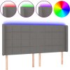 Čelo postele s LED 203 x 16 x 118/128 cm textil [3124071] (Barva Tmavě šedá)