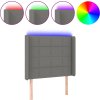 Čelo postele s LED 93 x 16 x 118/128 cm textil [3124031] (Barva Tmavě šedá)
