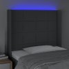 Čelo postele s LED 93 x 16 x 118/128 cm textil [3124031] (Barva Tmavě šedá)