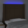 Čelo postele s LED 93 x 16 x 118/128 cm textil [3124031] (Barva Tmavě šedá)