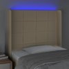 Čelo postele s LED 93 x 16 x 118/128 cm textil [3124031] (Barva Tmavě šedá)