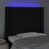 Čelo postele s LED 93 x 16 x 118/128 cm textil [3124031] (Barva Tmavě šedá)
