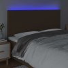 Čelo postele s LED 200x5x118/128 cm textil [3122169] (Barva Tmavě hnědá)