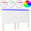 Čelo postele s LED 200x5x118/128 cm umělá kůže [3122253] (Barva Bílá)