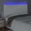 Čelo postele s LED 200x5x118/128 cm umělá kůže [3122253] (Barva Bílá)