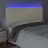 Čelo postele s LED 200x5x118/128 cm umělá kůže [3122253] (Barva Bílá)