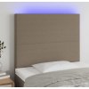 Čelo postele s LED 80x5x118/128 cm textil [3122120] (Barva Černá)