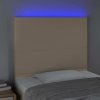 Čelo postele s LED 80x5x118/128 cm textil [3122120] (Barva Černá)