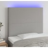 Čelo postele s LED 80x5x118/128 cm textil [3122120] (Barva Černá)