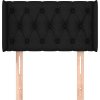 Čelo postele typu ušák 83 x 16 x 78/88 cm textil [3119080] (Barva Černá)