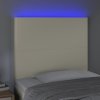 Čelo postele s LED 90x5x118/128 cm umělá kůže [3122224] (Barva Krémová)