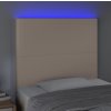 Čelo postele s LED 90x5x118/128 cm umělá kůže [3122224] (Barva Krémová)