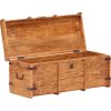 Úložná truhla 90 x 40 x 40 cm masivní akáciové dřevo [289644] (Barva Světle hnědá)