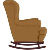 Houpací křeslo s opěradlem, samet a masivní dřevo [3121238] (Barva Hnědá)