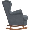 Houpací křeslo s opěradlem, samet a masivní dřevo [329363] (Barva Světle šedá)