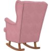 Houpací křeslo s opěradlem, samet a masivní dřevo [329363] (Barva Světle šedá)