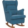 Houpací křeslo s opěradlem, samet a masivní dřevo [329363] (Barva Světle šedá)