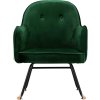 Houpací židle samet [289520] (Barva Tmavě zelená)