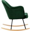 Houpací židle samet [289520] (Barva Tmavě zelená)
