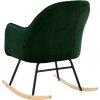 Houpací židle samet [289520] (Barva Tmavě zelená)