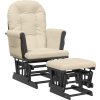 Křeslo glider se stoličkou světle textil [351668] (Barva Černá a krémová)