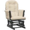 Křeslo glider se stoličkou textil [351668] (Barva Černá a krémová)