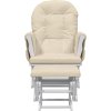 Křeslo glider se stoličkou světle textil [351668] (Barva Černá a krémová)