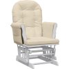 Křeslo glider se stoličkou světle textil [351668] (Barva Černá a krémová)