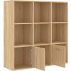 Knihovna 98 x 30 x 98 cm dřevotříska [801122] (Barva Bílá s vysokým leskem)