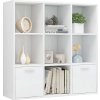 Knihovna 98 x 30 x 98 cm dřevotříska [801122] (Barva Bílá s vysokým leskem)