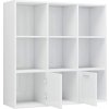 Knihovna 98 x 30 x 98 cm dřevotříska [801122] (Barva Bílá s vysokým leskem)
