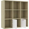 Knihovna 98 x 30 x 98 cm dřevotříska [801122] (Barva Bílá s vysokým leskem)