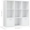 Knihovna 98 x 30 x 98 cm dřevotříska [801122] (Barva Bílá s vysokým leskem)