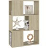 Knihovna / dělicí stěna 60 x 24 x 94 cm dřevotříska [809076] (Barva Bílá a dub sonoma)