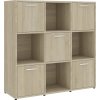 Knihovna 90x30x90 cm kompozitní dřevo [802935] (Barva Bílá a dub sonoma)