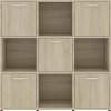Knihovna 90x30x90 cm kompozitní dřevo [802935] (Barva Bílá a dub sonoma)