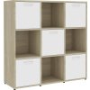 Knihovna 90x30x90 cm kompozitní dřevo [802935] (Barva Bílá a dub sonoma)