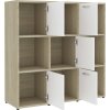 Knihovna 90x30x90 cm kompozitní dřevo [802935] (Barva Bílá a dub sonoma)