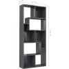Knihovna 67 x 24 x 161 cm dřevotříska [801878] (Barva Černá)