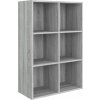 Knihovna/příborník 66x30x98 cm kompozitní dřevo [800350] (Barva šedá s vysokým leskem)