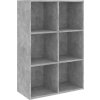 Knihovna/příborník 66x30x98 cm kompozitní dřevo [800350] (Barva šedá s vysokým leskem)