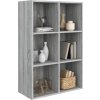 Knihovna/příborník 66x30x98 cm kompozitní dřevo [800350] (Barva šedá s vysokým leskem)