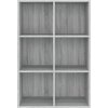 Knihovna/příborník 66x30x98 cm kompozitní dřevo [800350] (Barva šedá s vysokým leskem)