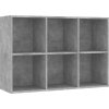 Knihovna/příborník 66x30x98 cm kompozitní dřevo [800350] (Barva šedá s vysokým leskem)
