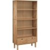 Knihovna OTTA se 2 zásuvkami masivní borové dřevo [351305] (Barva Hnědá a bílá)