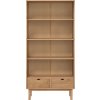 Knihovna OTTA se 2 zásuvkami masivní borové dřevo [351305] (Barva Hnědá a bílá)