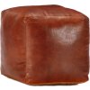 Sedací puf 40 x 40 x 40 cm pravá kozí kůže [248127] (Barva Tmavě hnědá)