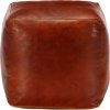 Sedací puf 40 x 40 x 40 cm pravá kozí kůže [248127] (Barva Tmavě hnědá)